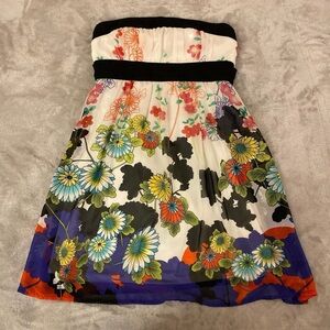Vintage Forever 21 Floral Strapless Dress